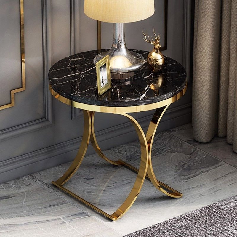 2018 Luxury Modern Luxurious Round Black / White Faux Marble Pertaining To Black And Gold Coffee Tables (View 14 of 20)