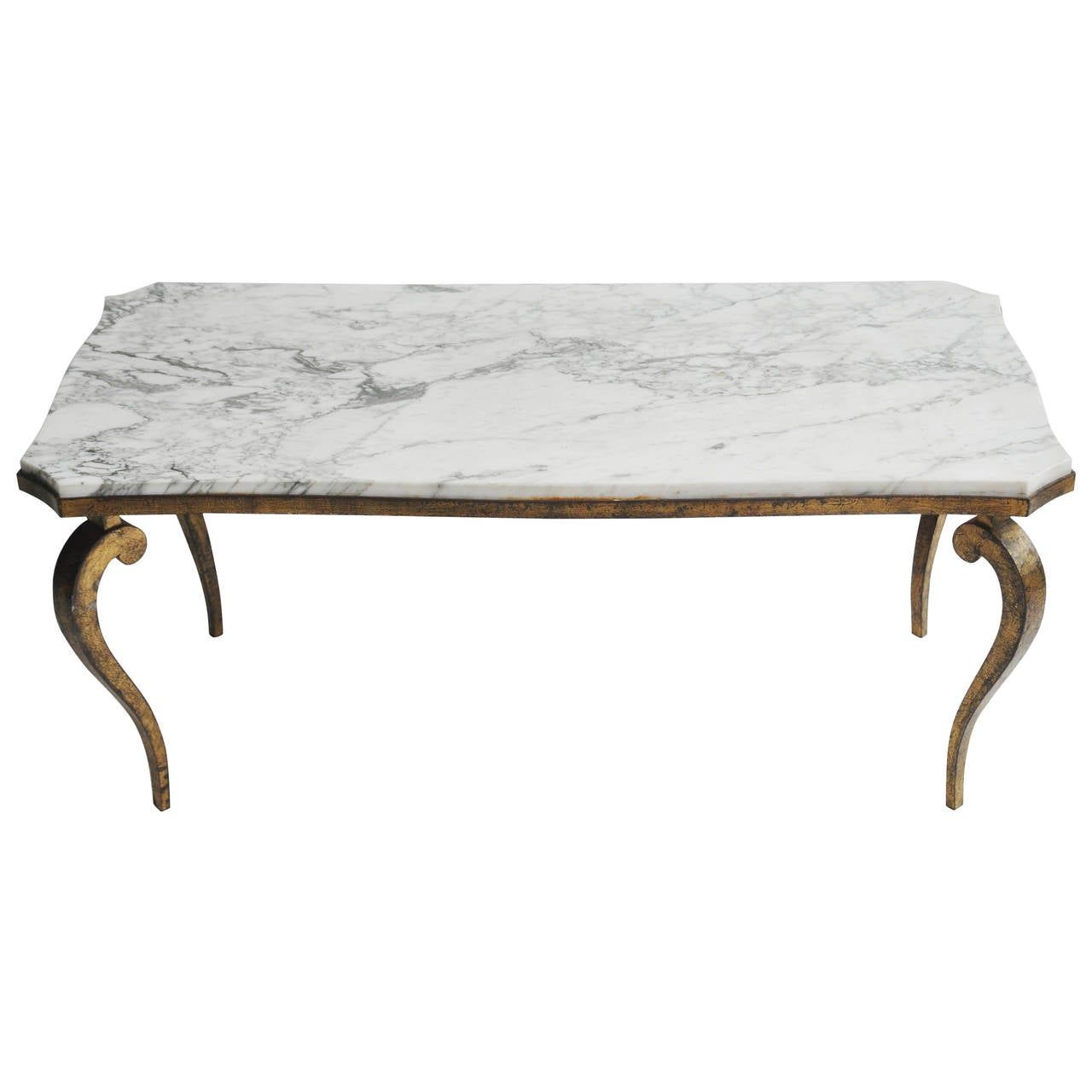 2018 Marble And Gold Leaf Cabriole Leg Coffee Tableramsay Intended For Antiqued Gold Leaf Coffee Tables (View 8 of 20)