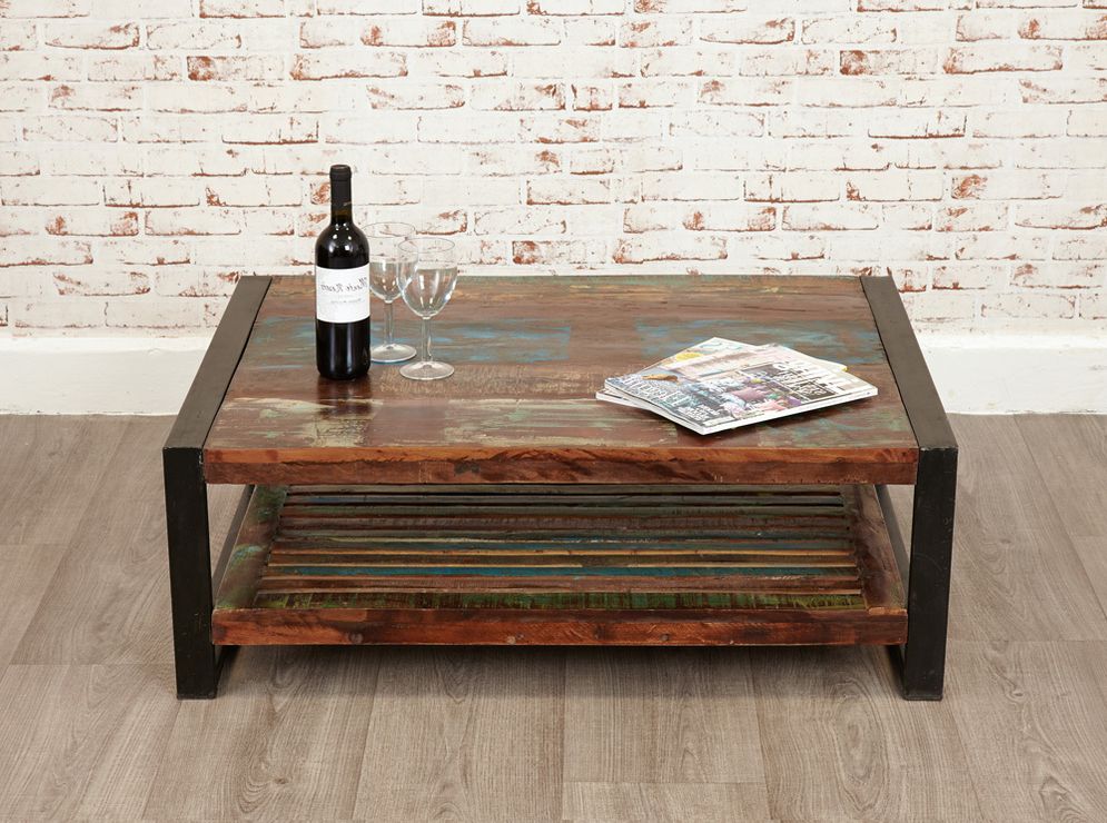 2018 Reclaimed Wood Coffee Tables With Shoreditch Rustic Rectangular Coffee Table Reclaimed Wood (View 12 of 20)