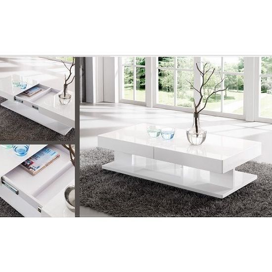 2018 Verona Storage Coffee Table In High Gloss White (View 11 of 20)