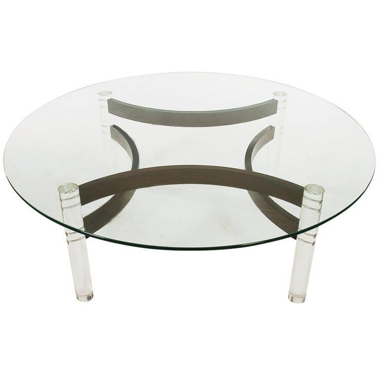 2019 Acrylic Modern Coffee Tables Pertaining To Midcentury Danish Modern Lucite, Bentwood And Glass (View 7 of 20)