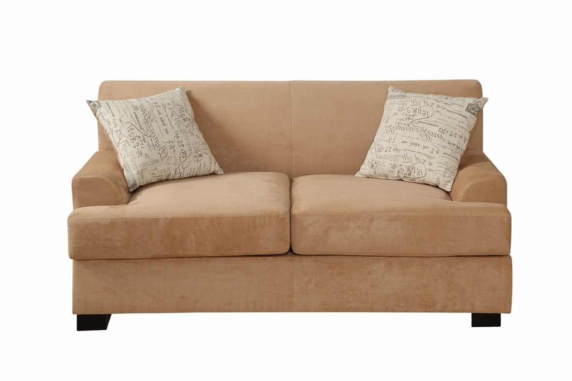 2019 Beige Wood Loveseat – Steal A Sofa Furniture Outlet Los With Regard To Ecru And Otter Coffee Tables (View 2 of 20)