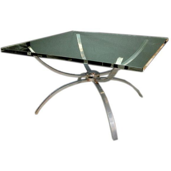 2019 Clear Glass Top Cocktail Tables Pertaining To Chic Italian, 1960s Nickel Plated Cocktail Table With (View 7 of 20)