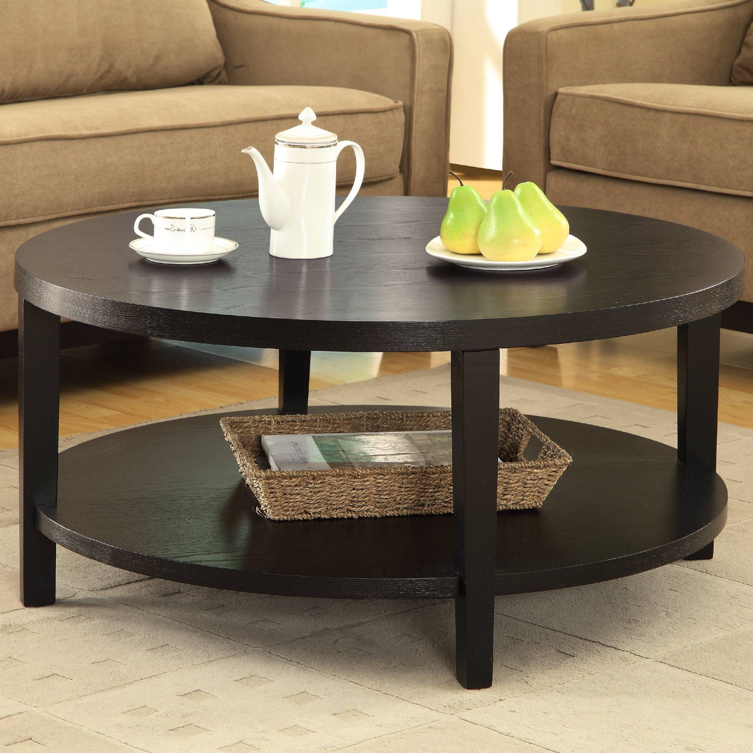 2019 Osp Home Furnishings Work Smart Merge 36" Round Coffee Throughout 2 Piece Round Coffee Tables Set (View 11 of 20)