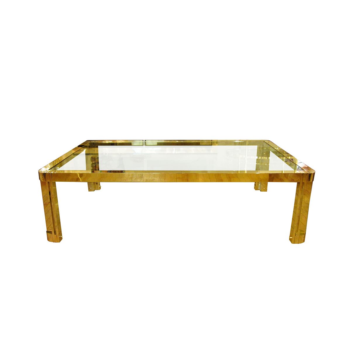 2019 Rectangular Glass Top Coffee Tables In Large Rectangular Brass And Glass Coffee Table With (View 18 of 20)