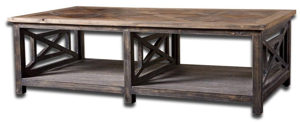 2019 Smoked Barnwood Cocktail Tables In Uttermost Spiro Reclaimed Wood Cocktail Table : Uxhl (View 18 of 20)