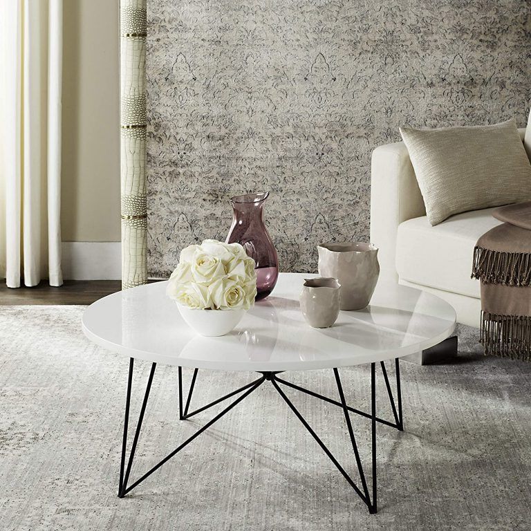 2019 White Geometric Coffee Tables Inside White Round Coffee Table Modern Design Inspiration Glossy (View 14 of 20)