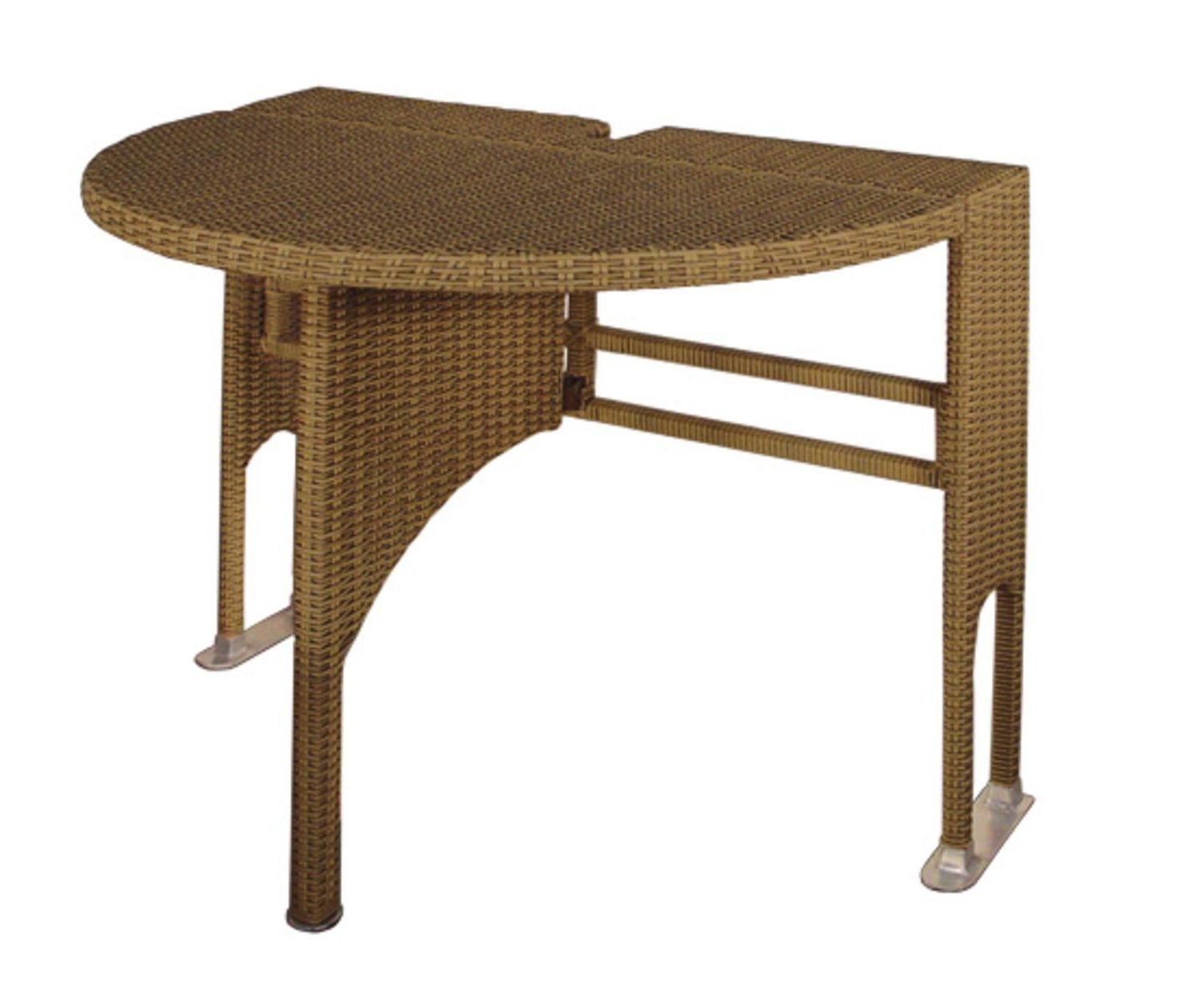 36" Half Round Drop Leaf Gate Leg Coffee Wicker Table Within 2018 Leaf Round Coffee Tables (View 11 of 20)