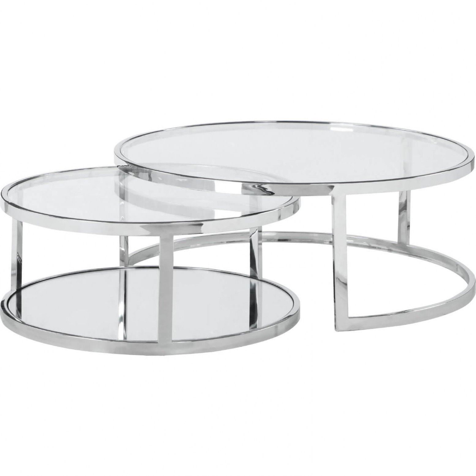 5509 35 Round Nesting Cocktail Table, Clear/polished Intended For Favorite Polished Chrome Round Cocktail Tables (View 9 of 20)