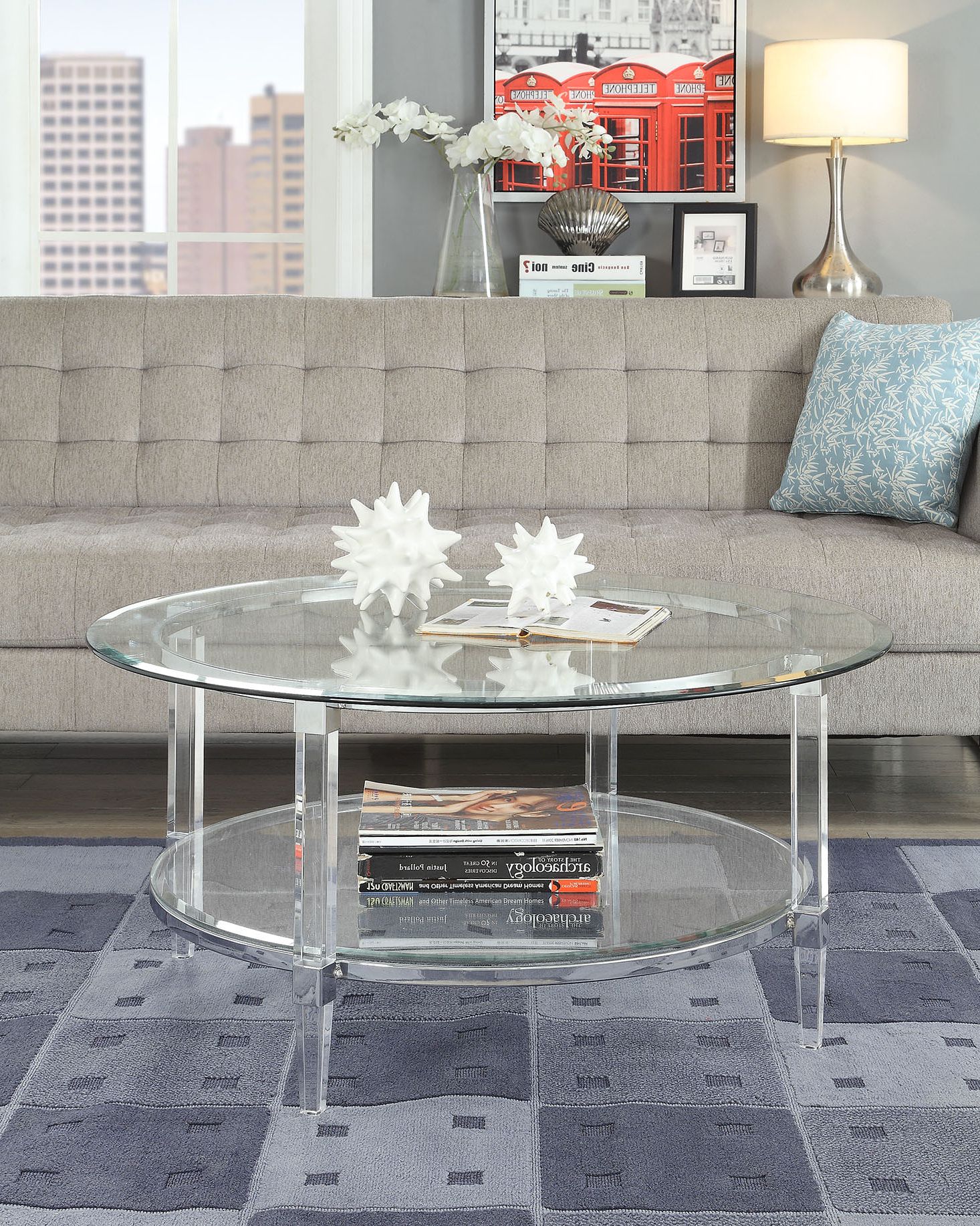 Acme Polyanthus Oval Coffee Table In Clear Acrylic And Pertaining To Preferred Clear Acrylic Coffee Tables (View 4 of 20)