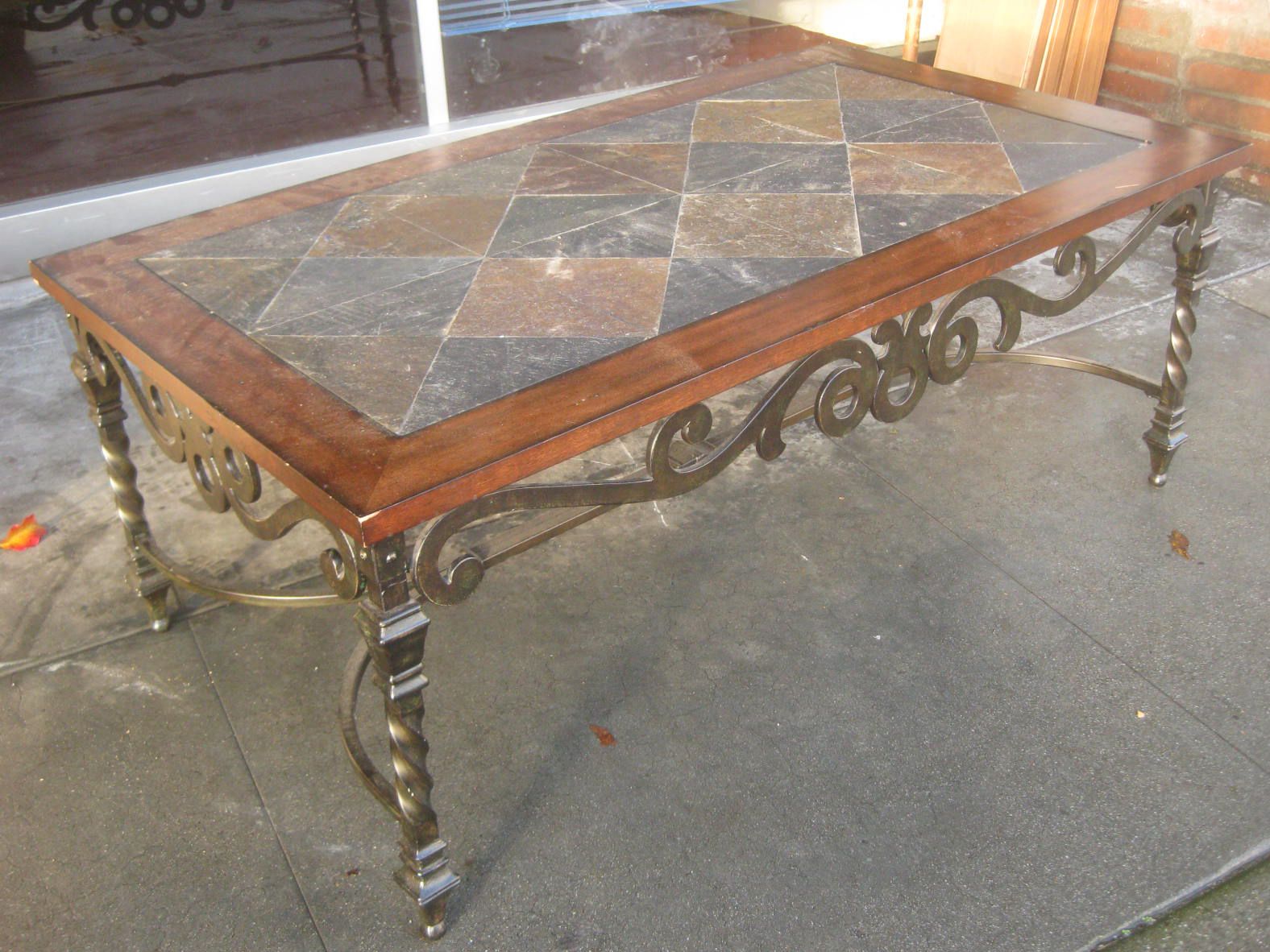 Aged Black Iron Coffee Tables Intended For Widely Used Uhuru Furniture & Collectibles: Sold – Tile Top Coffee (View 2 of 20)
