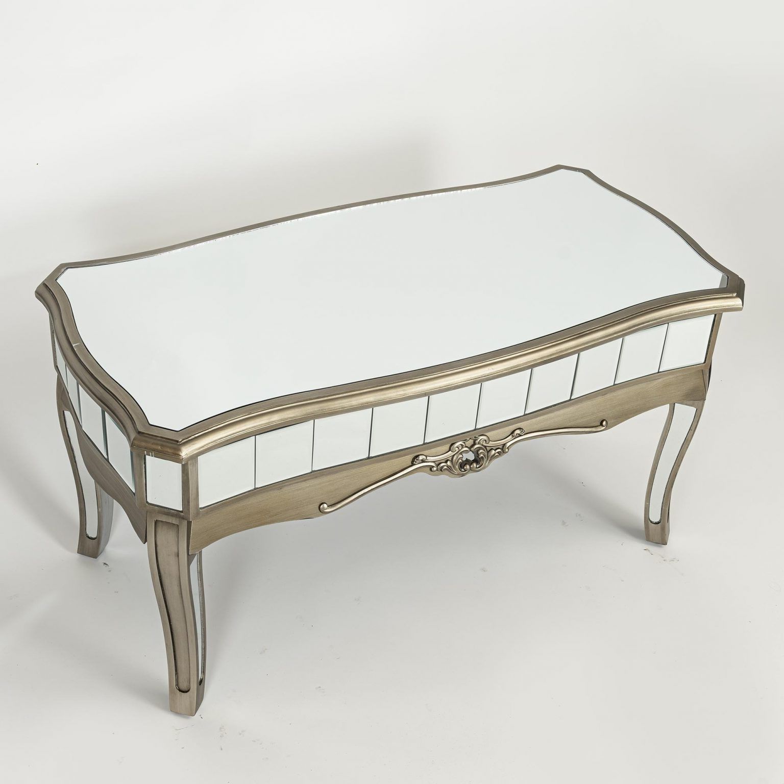Annabelle Mirrored Coffee Table – Antique Silver – Sparkle Within Widely Used Antique Silver Metal Coffee Tables (View 6 of 20)