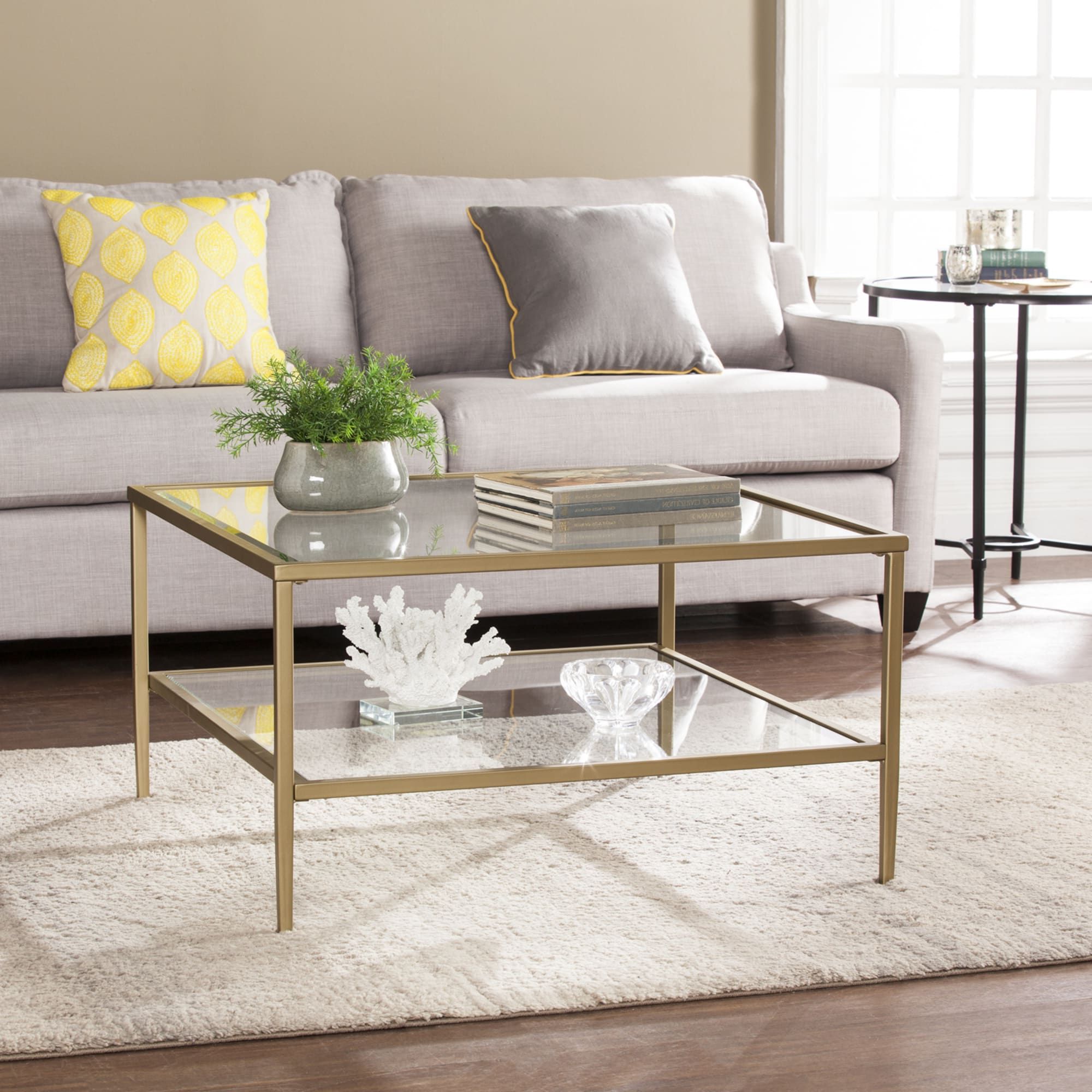 Antique Gold Aluminum Coffee Tables For Most Popular Gold Metal Glass Coffee Table — Pier  (View 19 of 20)