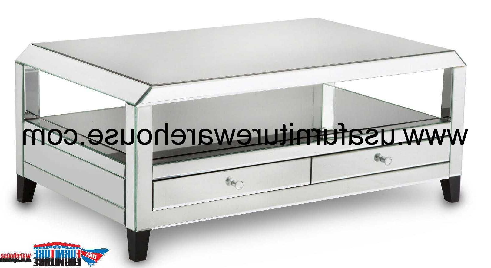 Best And Newest Aico Mirrored Cocktail Table With Drawers Pertaining To Mirrored And Silver Cocktail Tables (View 19 of 20)