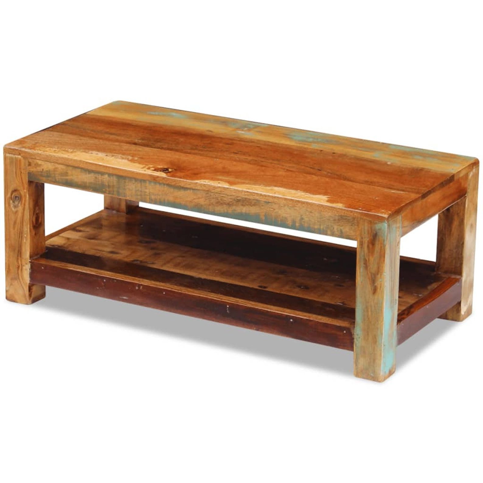 Best And Newest Antique Solid Reclaimed Wood Coffee Table With 1 Shelf (View 2 of 20)