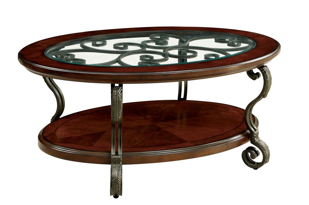 Best And Newest Brown Wood And Steel Plate Coffee Tables For May Brown Cherry Wood/metal/glass Coffee Table (View 17 of 20)