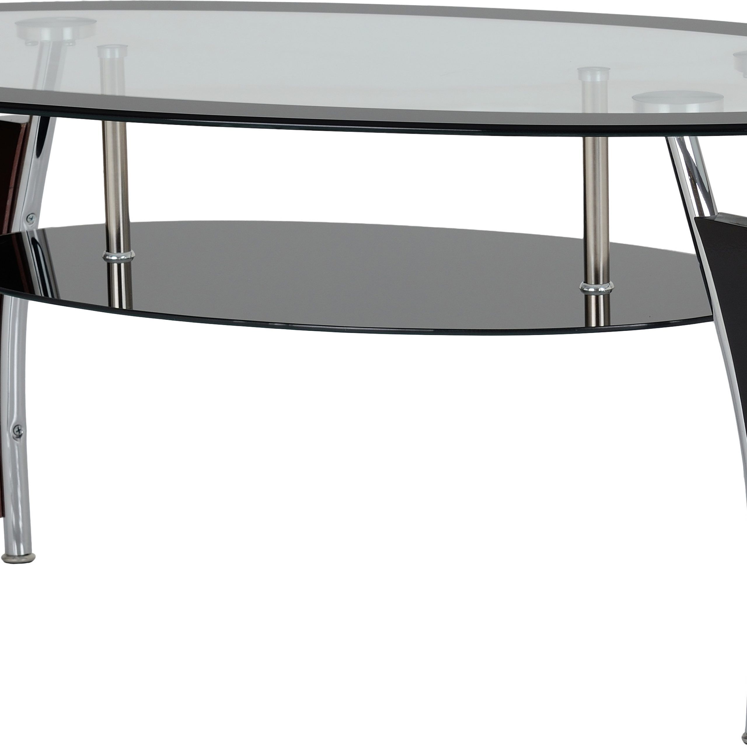 Best And Newest Clear Glass Top Cocktail Tables Inside Elena Coffee Table – Clear Glass/black Border/black Glass (View 2 of 20)