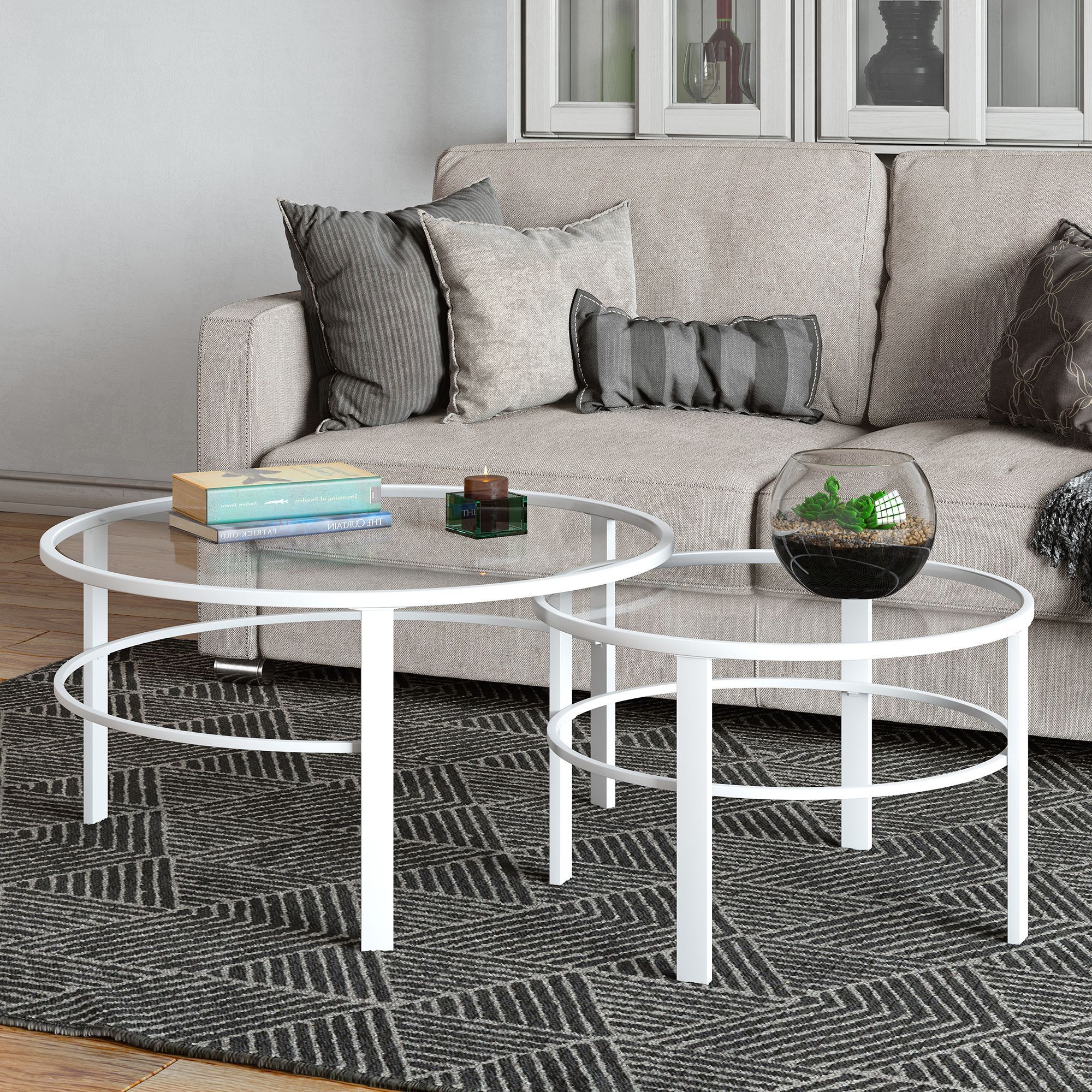 Best And Newest Evelyn&zoe Contemporary Nesting Coffee Table Set With With Regard To Geometric Glass Modern Coffee Tables (View 1 of 20)