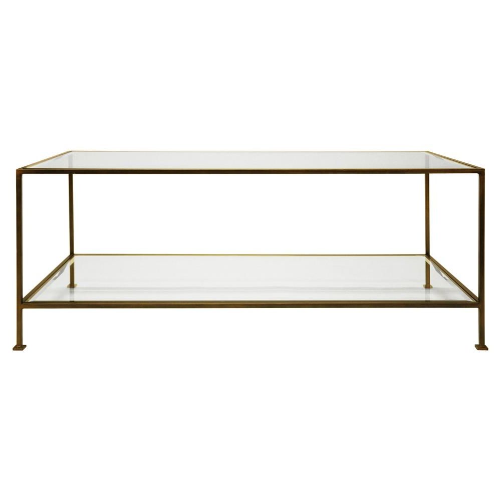Best And Newest Kemp Modern Classic 2 Tier Rectangular Glass Bronze Coffee Intended For Bronze Metal Rectangular Coffee Tables (View 12 of 20)