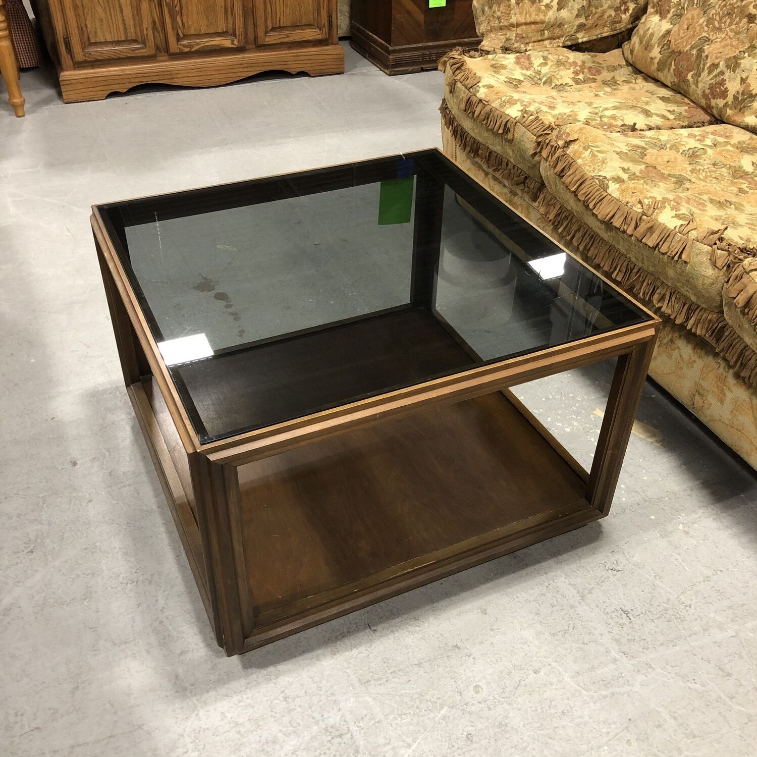 Best And Newest Mid Century Square Wooden Coffee Table W/smoked Glass Inside Square Coffee Tables (View 20 of 20)