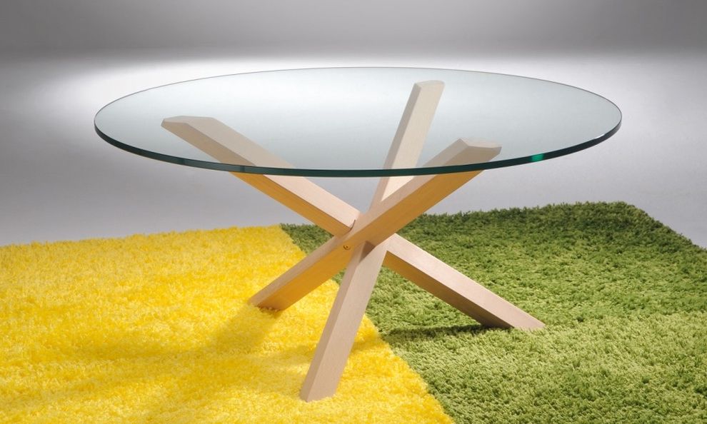 Best And Newest Opal Clear Glass Coffee Table With Beech Leg For Clear Coffee Tables (View 10 of 20)