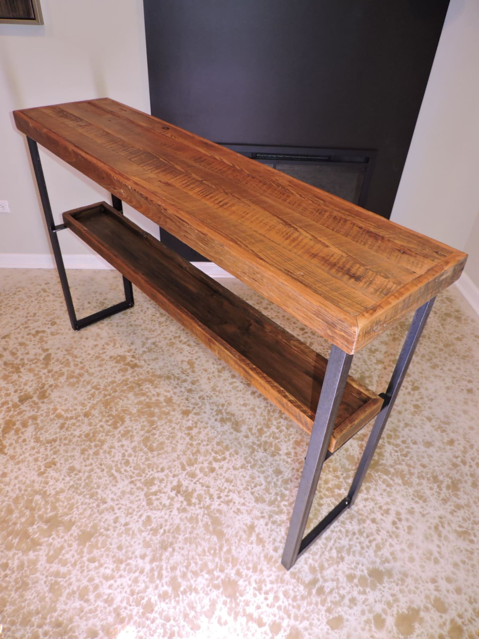 Best And Newest Smoked Barnwood Cocktail Tables With Regard To Barn Wood Bar Height Cocktail Table (View 10 of 20)