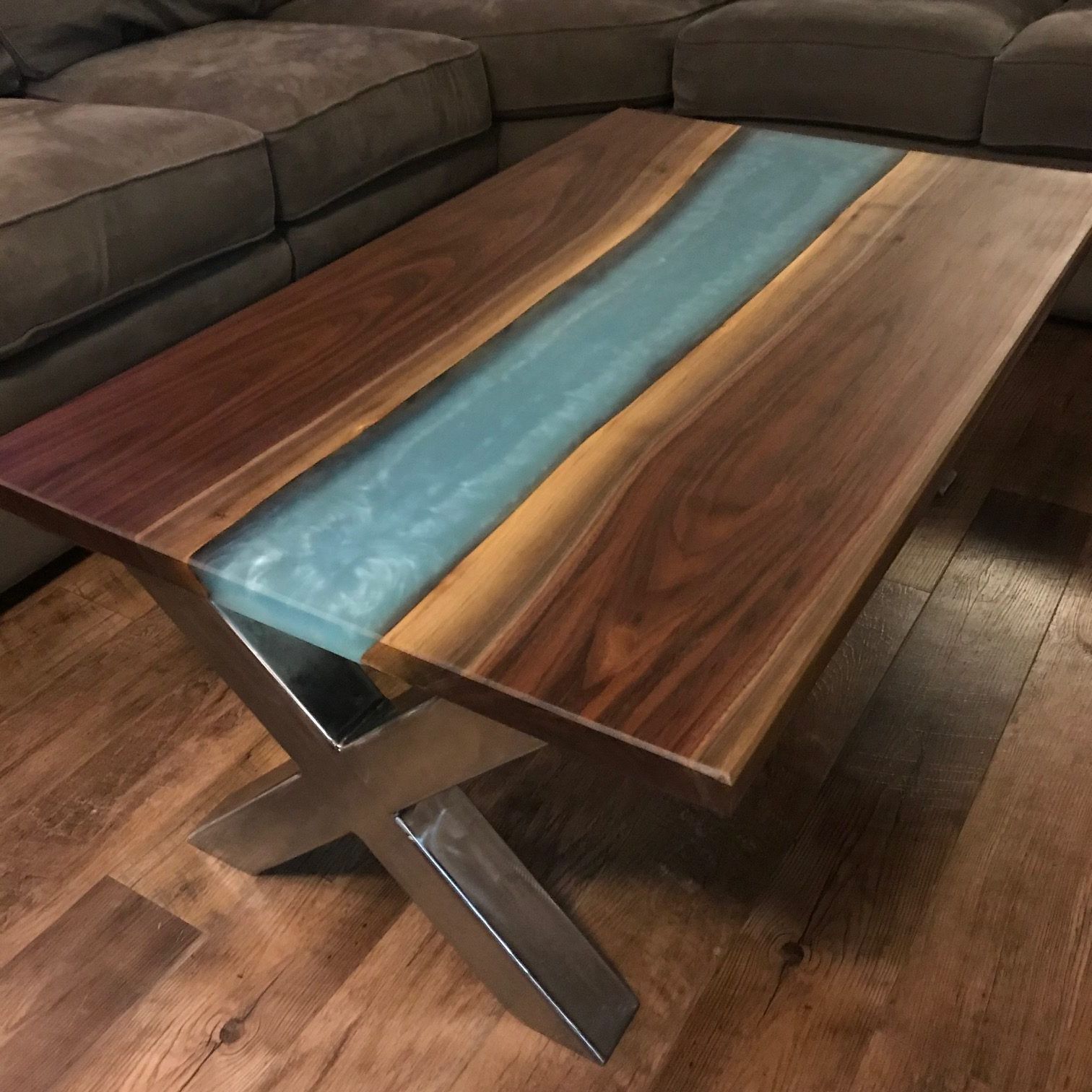 Black Walnut Coffee Table – River Table – Johnson Company Within Latest Black Coffee Tables (View 1 of 20)