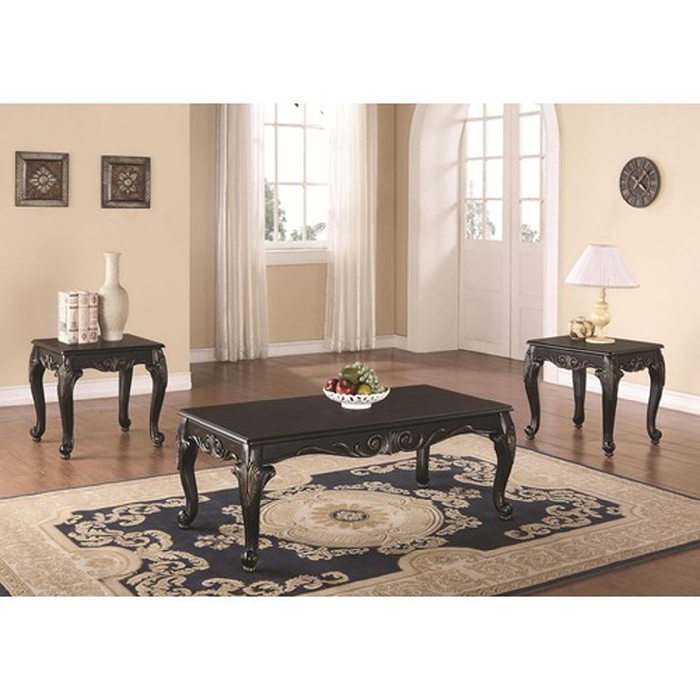 Black Wood Coffee Table Set – Steal A Sofa Furniture Regarding Most Recently Released Aged Black Coffee Tables (View 16 of 20)