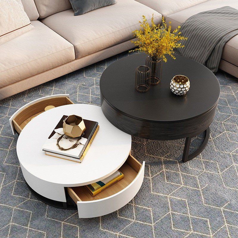 Black Wood Storage Coffee Tables Intended For Fashionable Luxury Modern Round Coffee Table With Storage Lift Top (View 8 of 20)