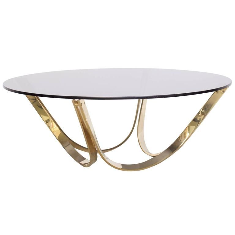 Brass And Smoked Glass Coffee Tabletri Mark, Circa In Latest Brass Smoked Glass Cocktail Tables (View 5 of 20)