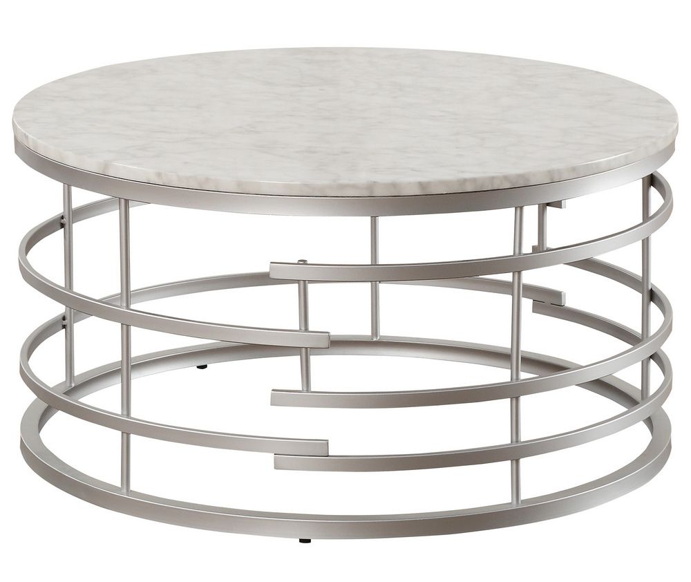 Brassica White Faux Marble/silver Large Cocktail Table With Most Recently Released Natural And Black Cocktail Tables (View 7 of 20)