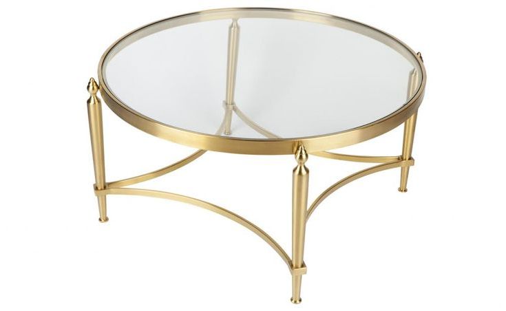 Brushed Gold Finished Stainless Steel Coffee Table With Within Most Current Square Black And Brushed Gold Coffee Tables (View 13 of 20)