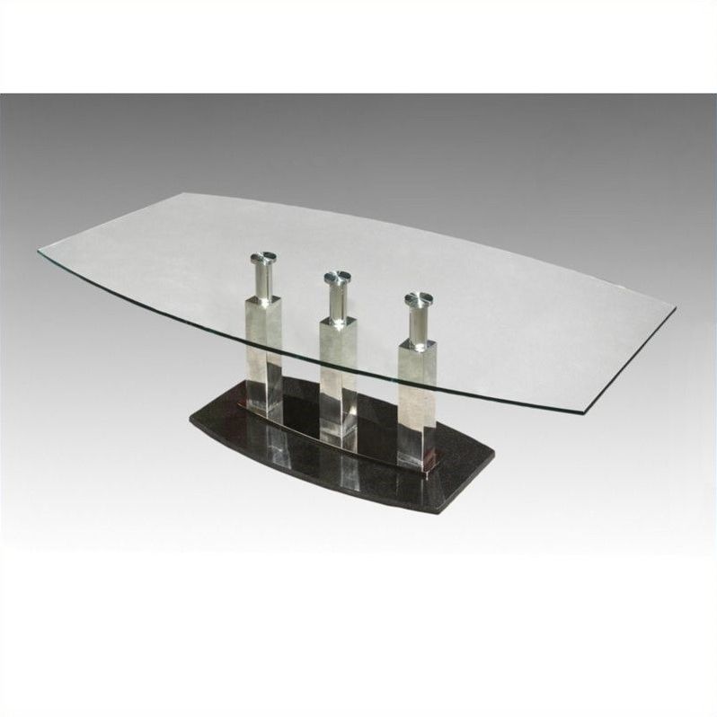 Cermak Contemporary Square Black Metal Base Glass Top With Regard To 2019 Glass And Stainless Steel Cocktail Tables (View 10 of 20)