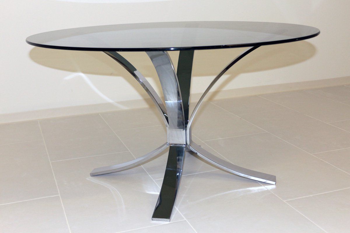 Chrome Coffee Tables With Most Recently Released Chrome And Glass Coffee Table, 1960s For Sale At Pamono (View 14 of 20)