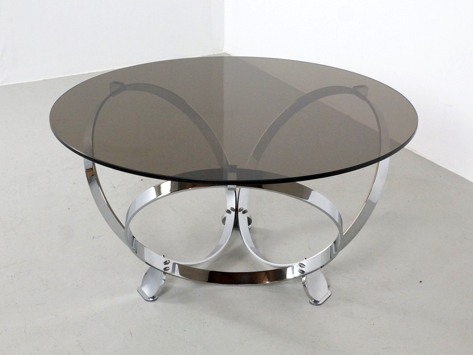 Chrome Coffee Tables Within Famous Chrome And Glass Round Coffee Tableknut Hesterberg (View 7 of 20)