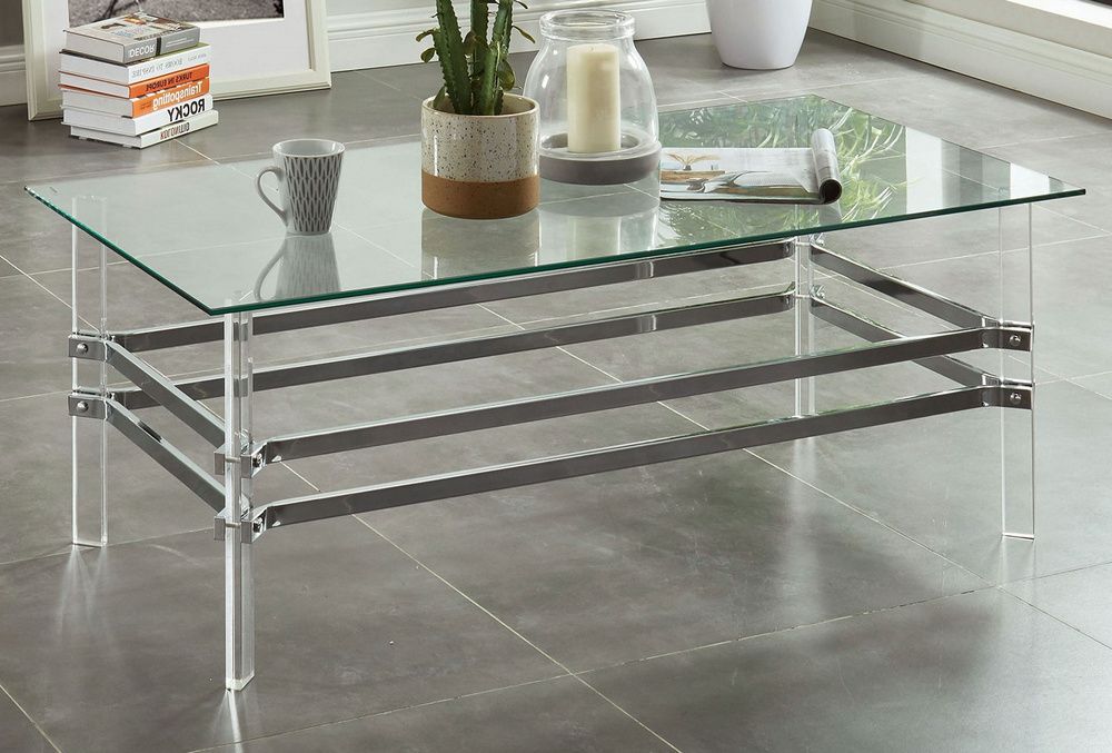 Clear Acrylic Coffee Tables With Most Current Trofa Clear Glass/acrylic Coffee Tablefurniture Of America (View 10 of 20)