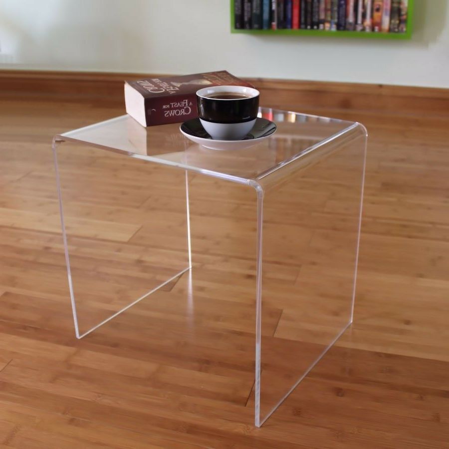 Clear Acrylic Plastic Side Table Living Room End Table Inside Trendy Gold And Clear Acrylic Side Tables (View 8 of 20)