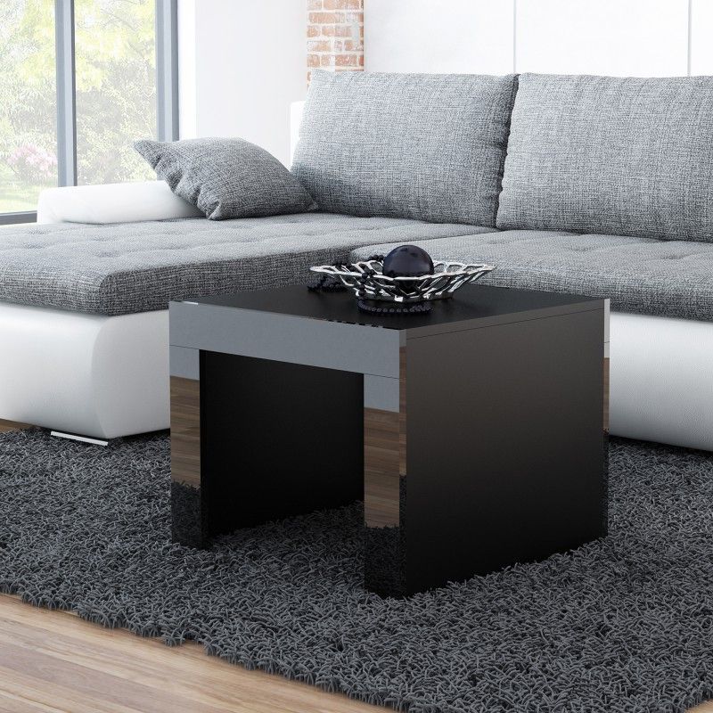 Coffee Table Bmf Tess 60cm Wide Square Shape Black Matt Intended For Current Square High Gloss Coffee Tables (View 18 of 20)