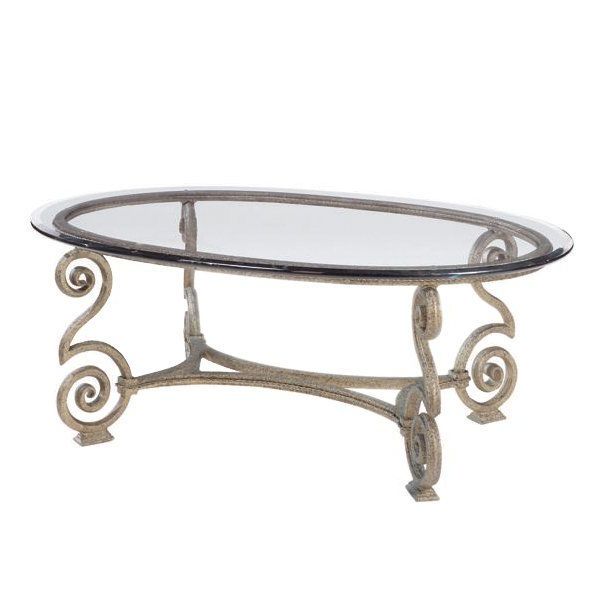 Current Bernhardt Furniture 2 Piece Solano Oval Cocktail Coffee In Oval Aged Black Iron Coffee Tables (View 15 of 20)