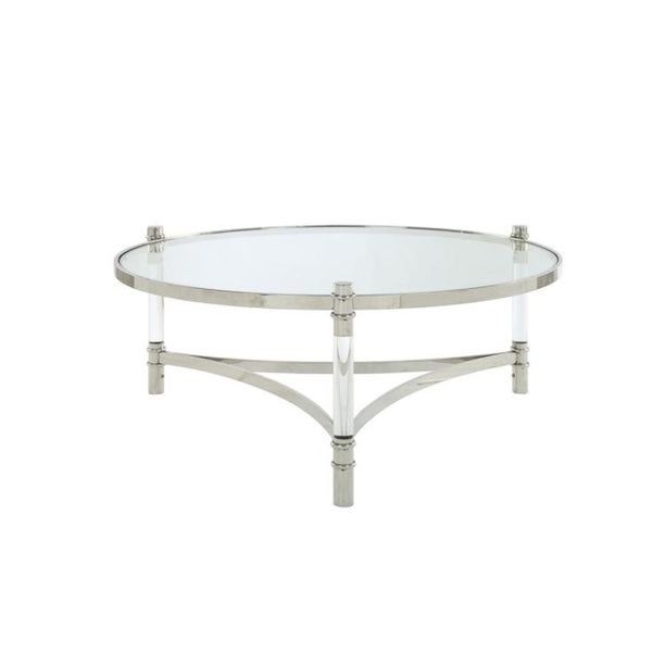 Current Clear Glass Top Cocktail Tables With Shop Acrylic And Stainless Steel Round Coffee Table With (View 8 of 20)
