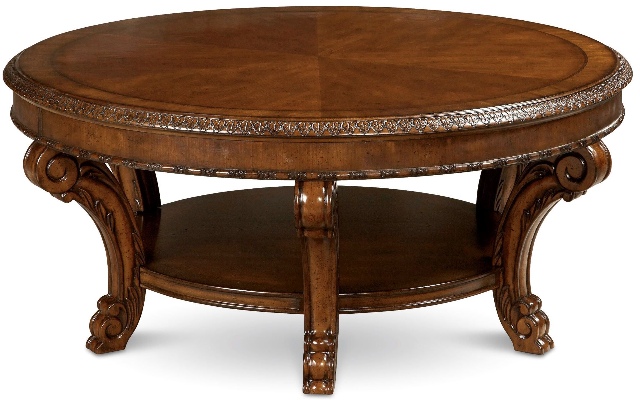 Current Round Cocktail Tables Pertaining To Old World Round Cocktail Table – 1stopbedrooms (View 1 of 20)