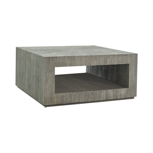 Driftwood Square Coffee Table, Gray – Transitional In Favorite Smoke Gray Wood Square Coffee Tables (View 20 of 20)