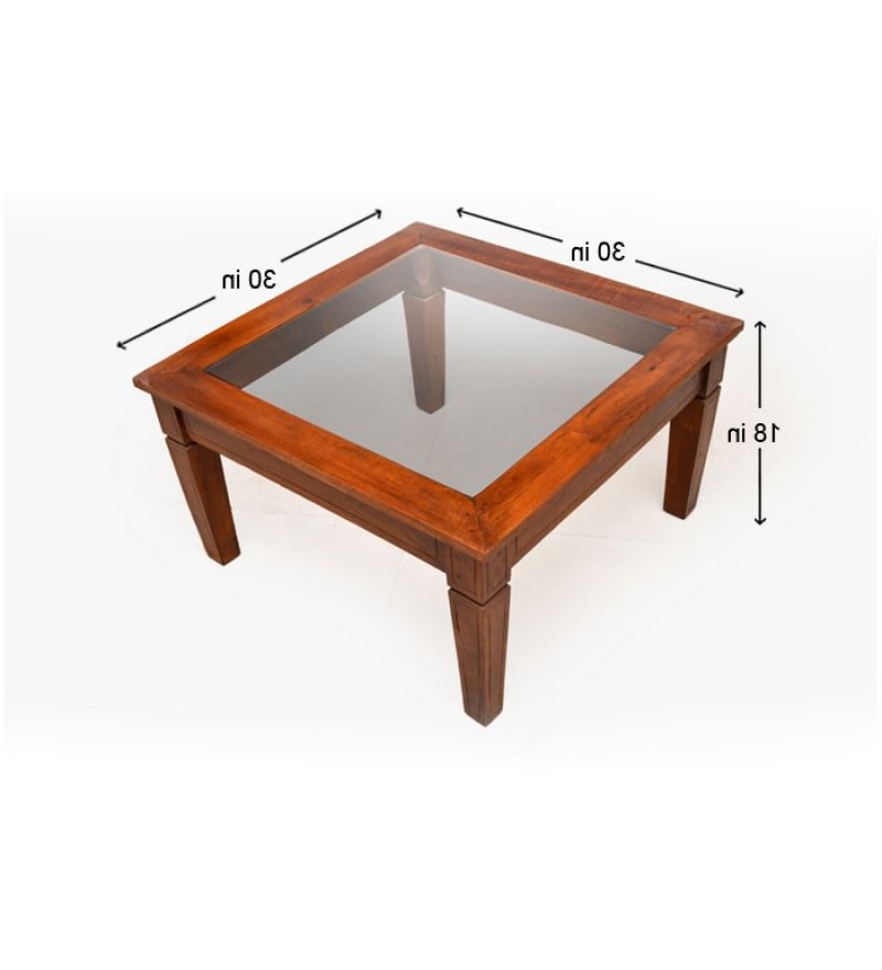 Espresso Wood And Glass Top Coffee Tables For Well Known Attractive Glass Top Coffee Table In Mango Wood (View 9 of 20)