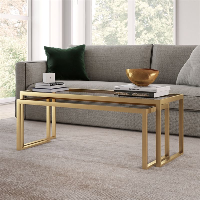 Evelyn&zoe Contemporary Nesting Coffee Table Set With Intended For Trendy Geometric Glass Modern Coffee Tables (View 12 of 20)