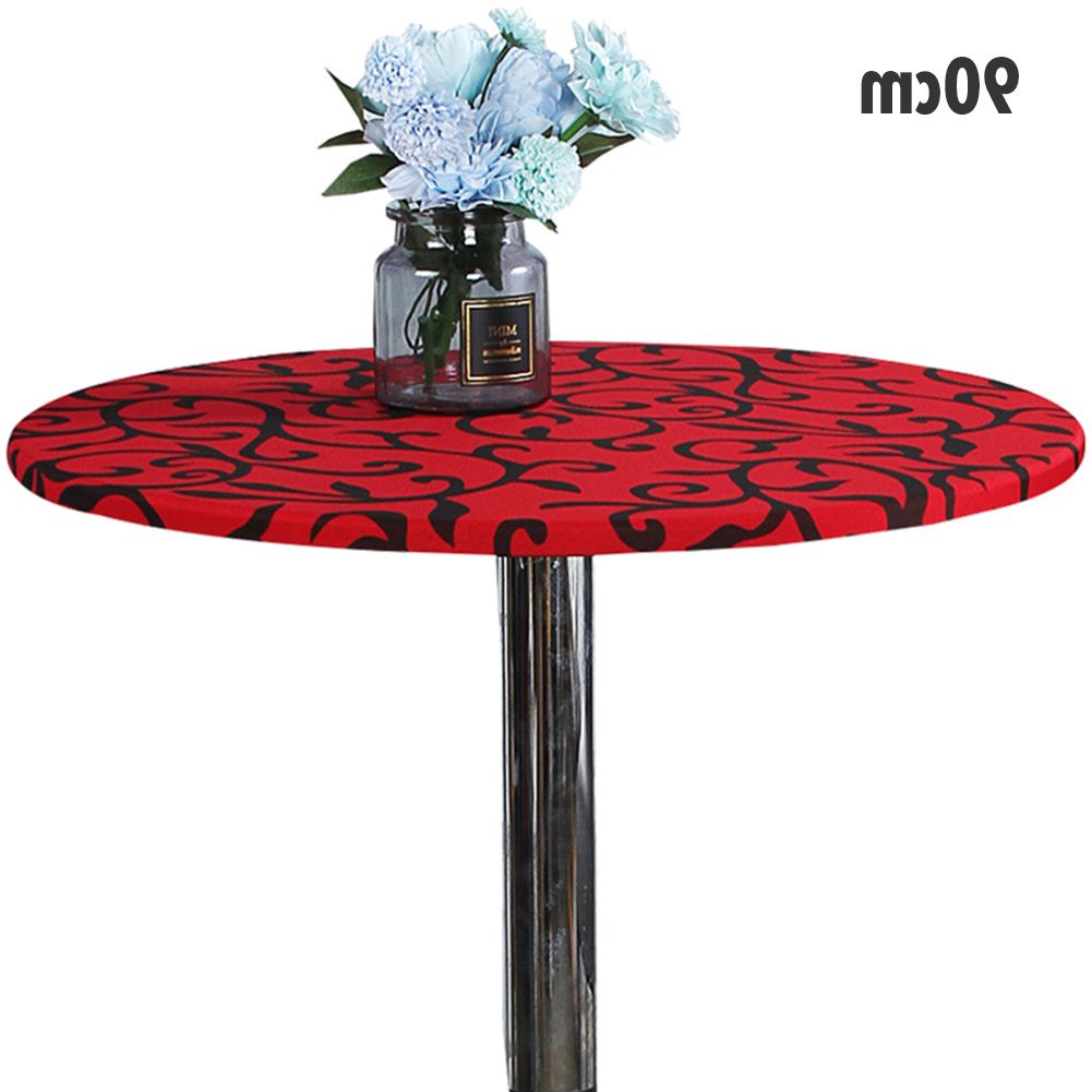 Famous Caviar Black Cocktail Tables Pertaining To Elastic Table Cover Round Printed Tablecloth Dining Table (View 19 of 20)