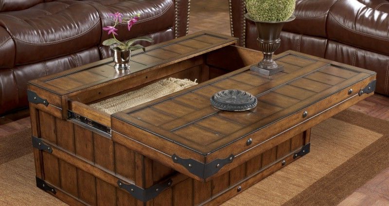 Famous Dark Wood Trunk Coffee Table – Redding Rustic Lodge Multi Within Walnut Wood Storage Trunk Cocktail Tables (View 3 of 20)
