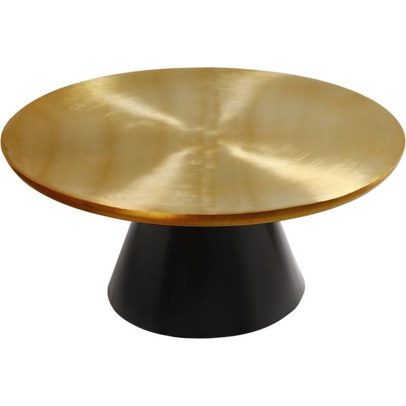 Famous Meridian Furniture Martini Brushed Gold Metal Coffee Table Throughout Black And Gold Coffee Tables (View 9 of 20)