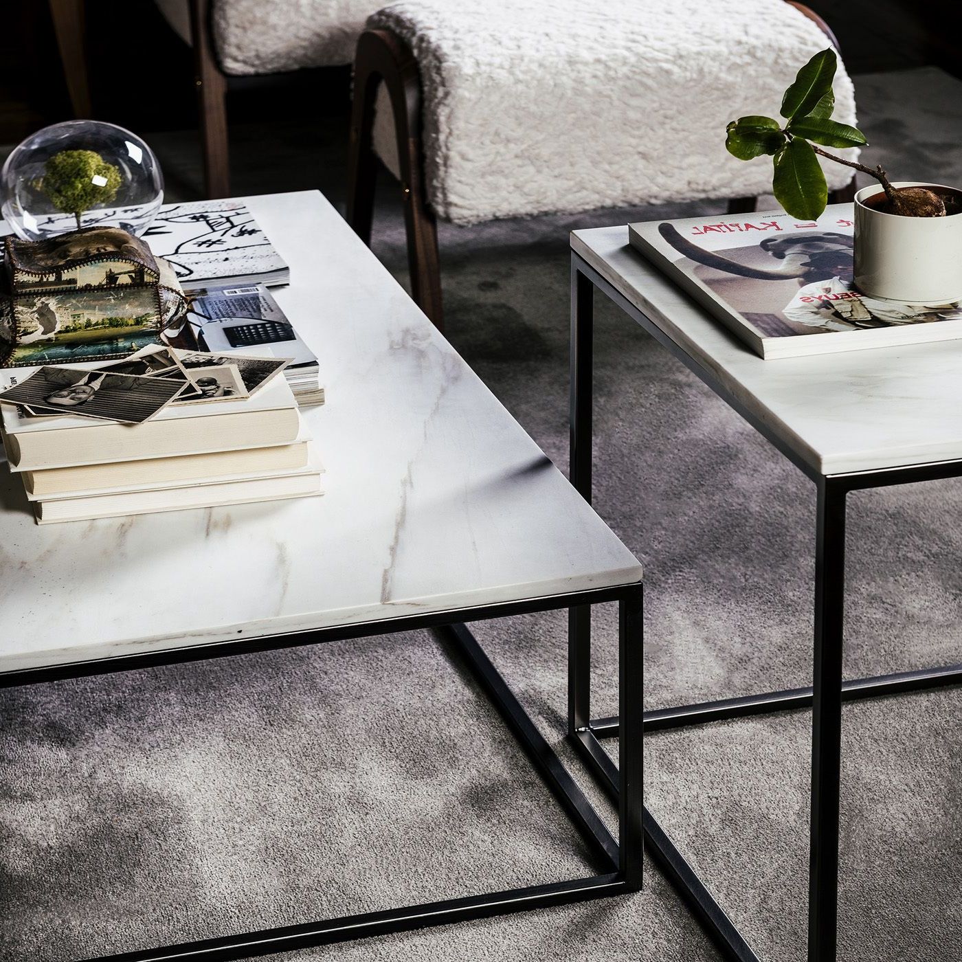 Famous Pablo Marble Coffee Table Black Tie – Artemest (View 16 of 20)