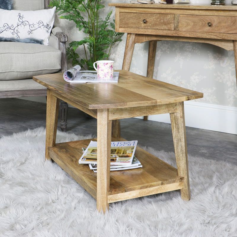 Famous Rustic Espresso Wood Coffee Tables Inside Rustic Natural Wood Coffee Table – Oslo Range – Melody Maison® (View 7 of 20)