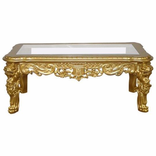 Fashionable Antique Blue Gold Coffee Tables Within French Coffee Table Louis Xv Baroque Rococo Gold Carved (View 19 of 20)